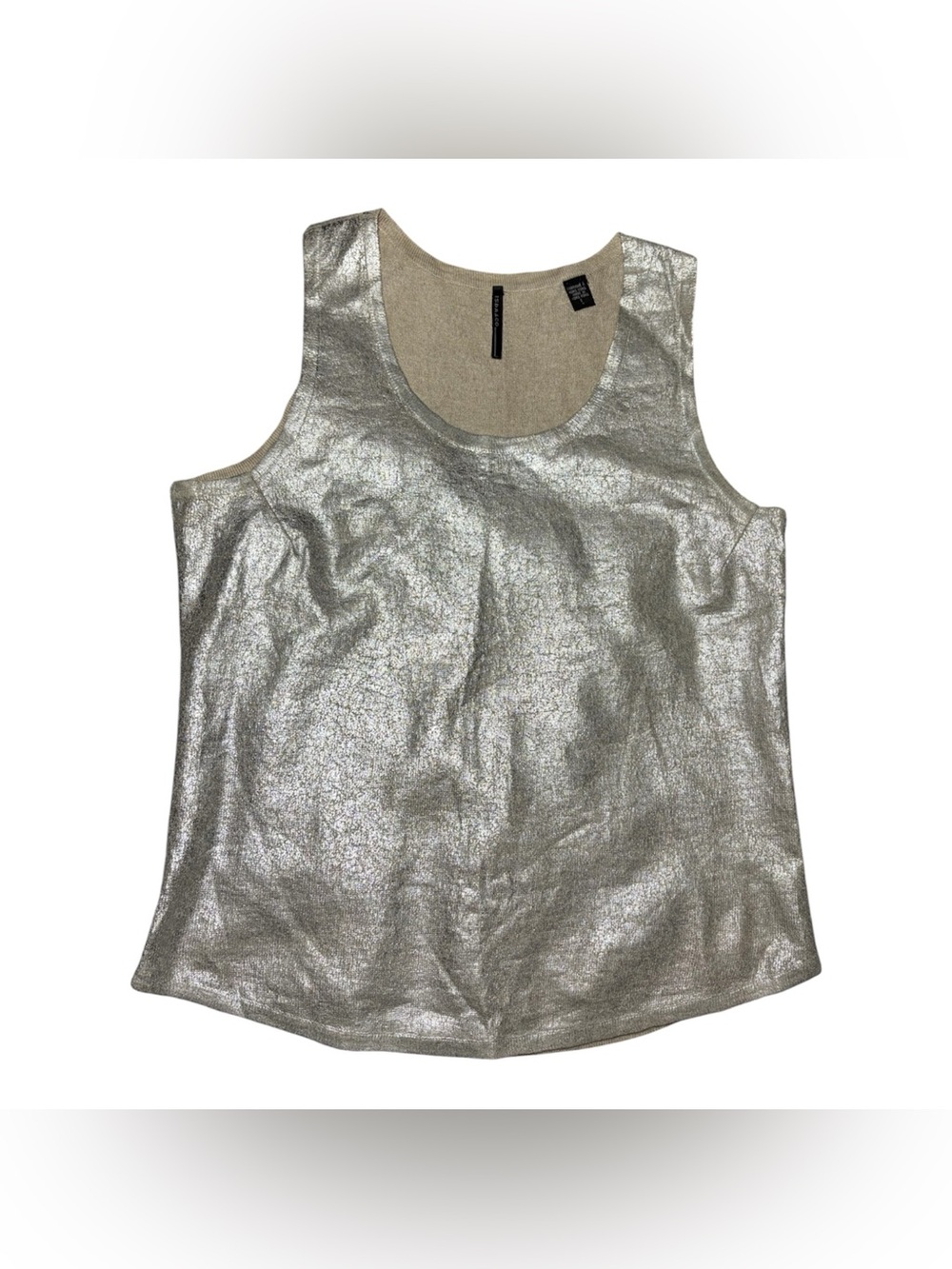 ISDA & CO Metallic Silver Sleeveless Tank Top